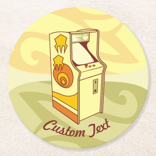 Tall Arcade Spielkonsole Rundpapier Untersetzer (Vorderseite)