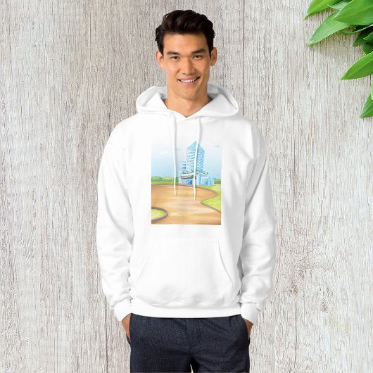 Tall Blue Gebäude Mens Hoodie
