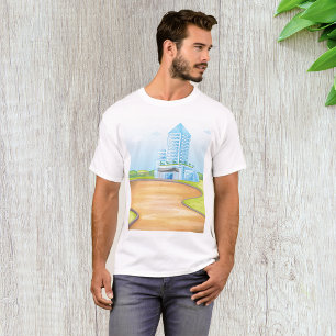 Tall Blue Gebäude Mens T - Shirt