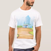 Tall Blue Gebäude Mens T - Shirt (Vorderseite)