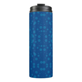 Tall blue travel mug with a black lid thermosbecher