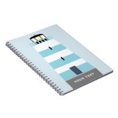 Tall Blue und White Lighthouse Personalisiert Notizblock (Rechte Seite)
