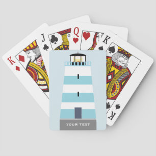 Tall Blue und White Lighthouse Personalisiert Spielkarten