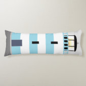 Tall Blue und White Stripey Lighthouse Seitenschläferkissen (Vorderseite)