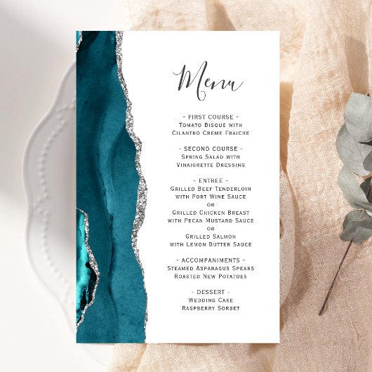 Tall Budget Aquamarin Blue Silver Agate Wedding Me