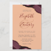 Tall Budget Burgundy Agate Corners Peach Wedding (Vorderseite)