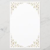 Tall Budget Gold Script Foliage Wedding Menu (Rückseite)