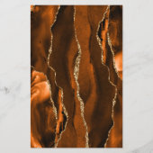 Tall Budget Rust Gold Agate Green Wedding Menü (Rückseite)