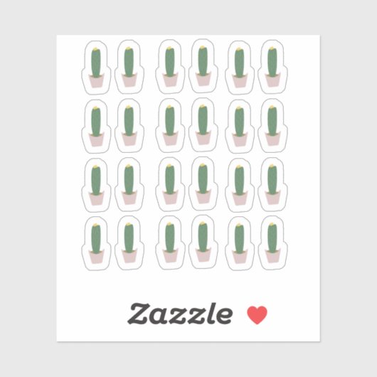 Tall Cactus potted Botanical Cacti Wüstenaufkleber Aufkleber (Blatt)