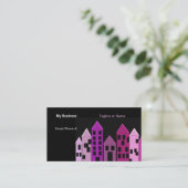 Tall Castle Gebäude Silhouette Visitenkarte (Stehend Vorderseite)