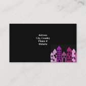 Tall Castle Gebäude Silhouette Visitenkarte (Rückseite)