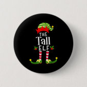 Tall Christmas Elf Matching Pajama X-mas Party Button (Vorderseite)