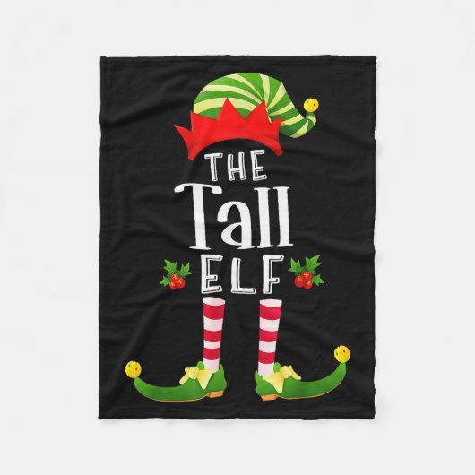 Tall Christmas Elf Matching Pajama X-mas Party Fleecedecke (Vorderseite)