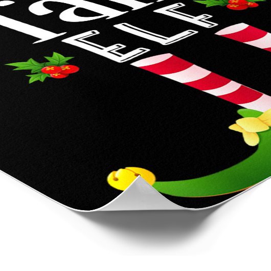 Tall Christmas Elf Matching Pajama X-mas Party Poster (Ecke)