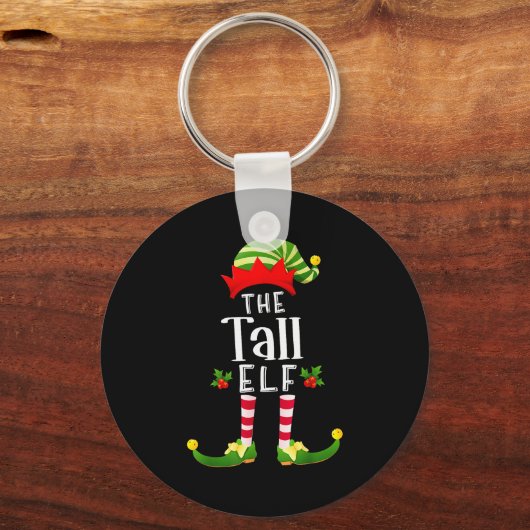 Tall Christmas Elf Matching Pajama X-mas Party  Schlüsselanhänger (Vorderseite)