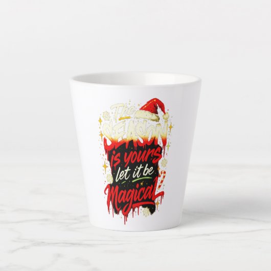 Tall Christmas Grunge Style Cozy Winter Milchtasse (Vorderseite)