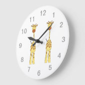 Tall Cute Giraffe. Cartoon Animal. Große Wanduhr (Winkel)