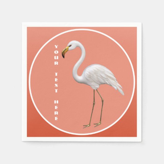 Tall Flamingo Soft Peach Party Serviette (Vorderseite)