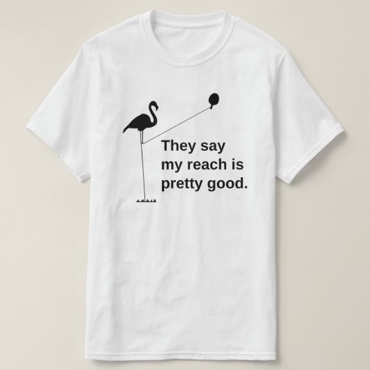 Tall Flamingo Tischtennis erreichen T-Shirt (Design vorne)