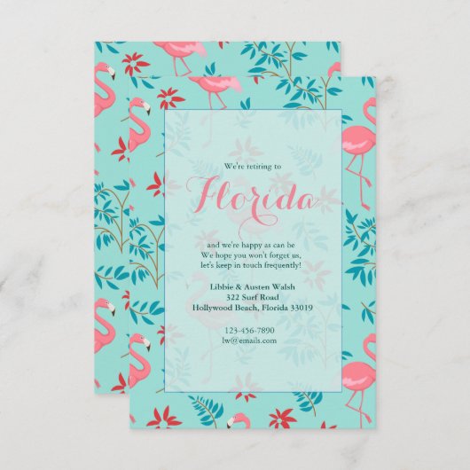 Tall Flamingos Einladungen (Vorne/Hinten)