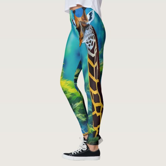 Tall Giraffe in den Bäumen Leggings (Links)