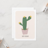 Tall Green and Yellow Desert Cactus Birthday Card Karte (Vorderseite/Rückseite Beispiel)