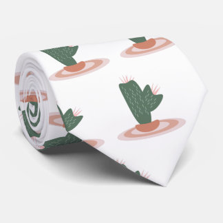 Tall Green Plant on Rug Desert Cactus Krawatte