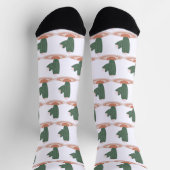 Tall Green Plant on Rug Desert Cactus Socken (Oben)