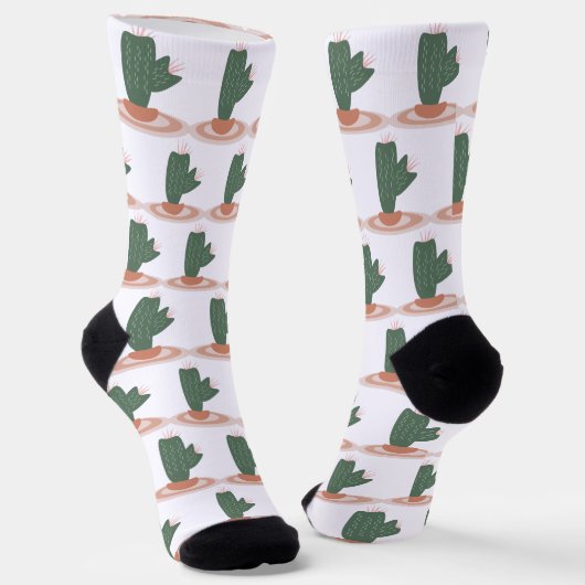 Tall Green Plant on Rug Desert Cactus Socken (Gewinkelt)