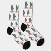 Tall Green Plant on Rug Desert Cactus Socken (Rechts)