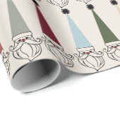 Tall Hat Santa Claus - Multi Color Geschenkpapier (Rolleneckpunkt)