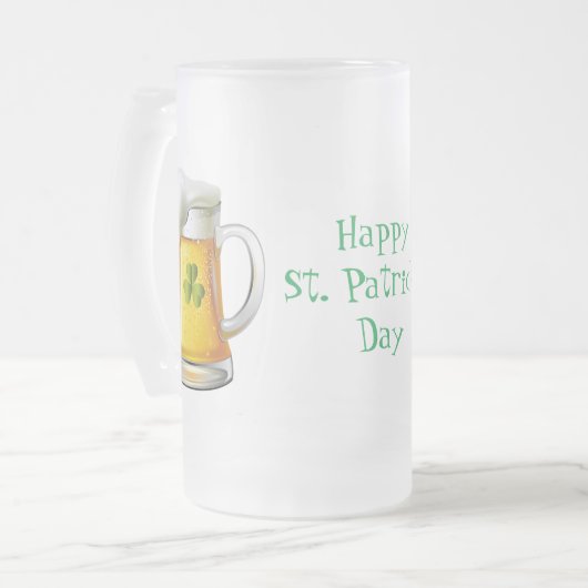 Tall Mattiert Tasse-St. Patrick's Day Mattglas Bierglas (Vorderseite Links)