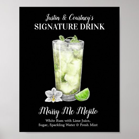 Tall Mojito ・ PERSONALISIEREN SIE DIESE Signature  Poster (Vorne)