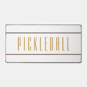 Tall PICKLEBALL Text Cocoa Edge Stripes on White Schreibtischunterlage (Vorderseite)