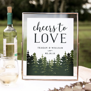 Tall Pines Beifall zur Liebe Hochzeit Bar-Zeiche Poster