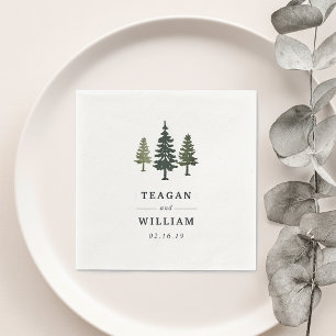Tall Pines   Personalisierte Hochzeit Serviette