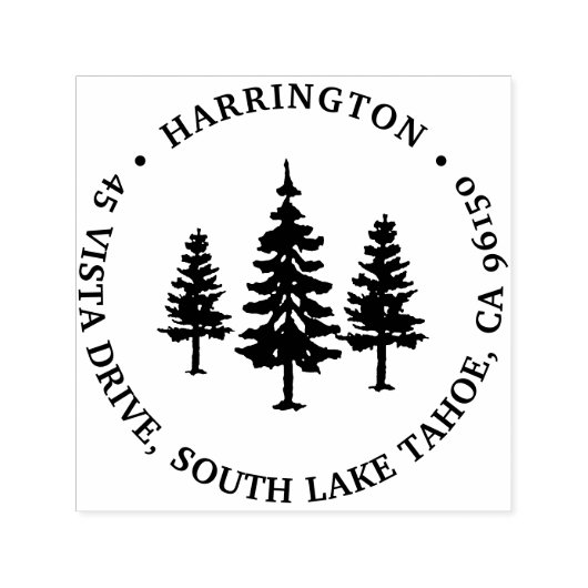 Tall Pines Rustikale Rücksendeadresse Permastempel (Design)