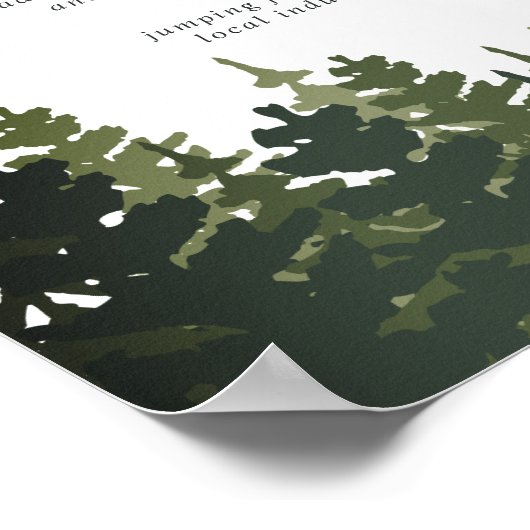 Tall Pines Wedding Bar Menu Sign Poster (Ecke)