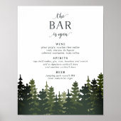 Tall Pines Wedding Bar Menu Sign Poster (Vorne)
