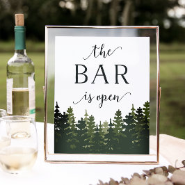 Tall Pines Wedding Bar Sign Poster