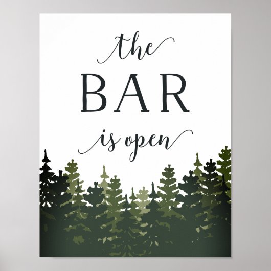 Tall Pines Wedding Bar Sign Poster (Vorne)