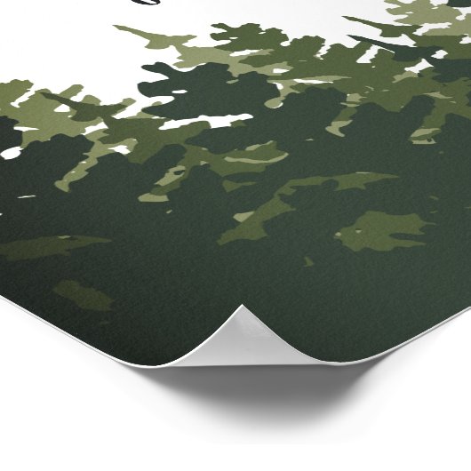 Tall Pines Wedert Dessert Table Sign Poster (Ecke)