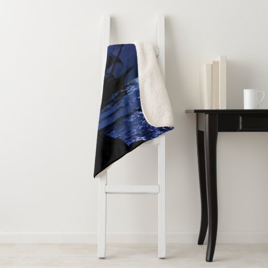 Tall Pirate Ghost Ship Sea Moon Night Sky Blue Sherpadecke (Beispiel)