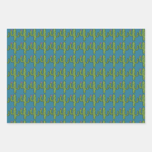 Tall & Prickly Kakteen Wrapping Paper Sheet Set Geschenkpapier Set (Vorderseite)