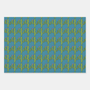 Tall & Prickly Kakteen Wrapping Paper Sheet Set Geschenkpapier Set