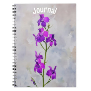 Tall Purple Flowers Journal personalisieren Notizblock