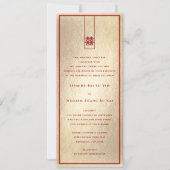 Tall Rectangle Double Happiness Gold Asian Wedding Einladung (Vorderseite)