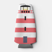 Tall Red and White Lighthouse Flaschenkühler (Vorderseite)
