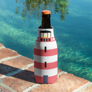 Tall Red and White Lighthouse Flaschenkühler