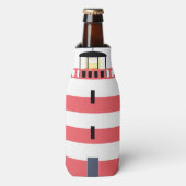 Tall Red and White Lighthouse Flaschenkühler (Flaschenvorderseite)